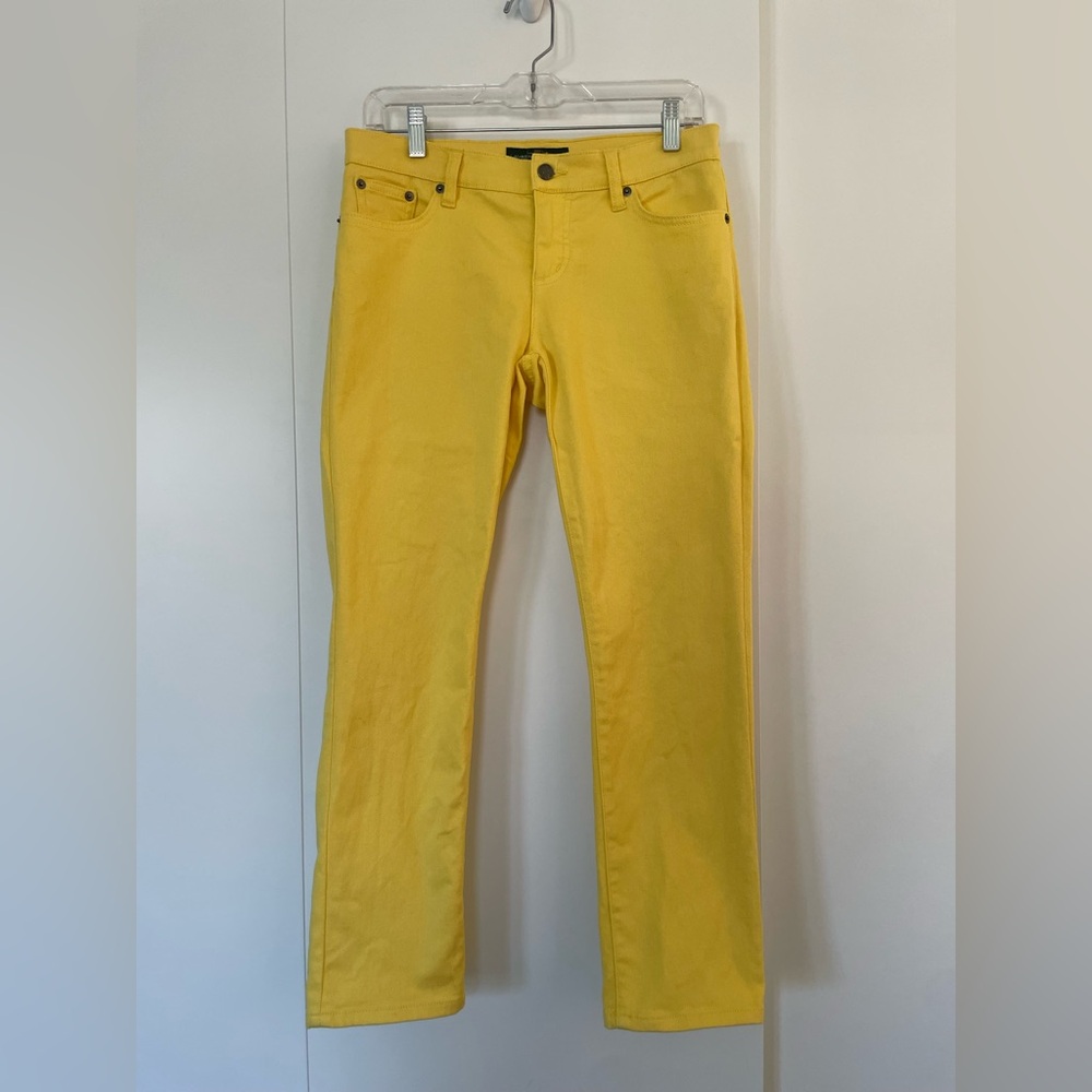 Ralph Lauren Women's Vibrant Yellow Slim Ankle Jeans